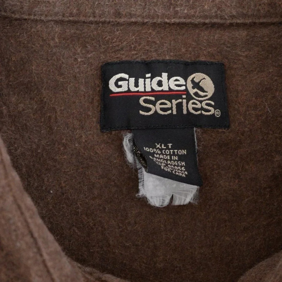 Guide Series 100% Cotton Outdoors Hunting Brown Button Down Shacket Shirt ~XLT - Picture 5 of 13